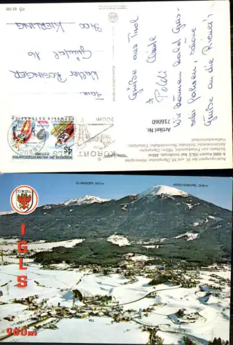 716060 Igls bei Innsbruck Winteransicht mit Patscherkofel pub Alpine Luftbild FÖ 62105