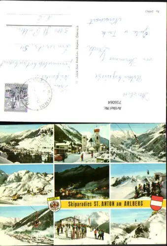 716064 Mehrbild AK St Anton am Arlberg Wintersport Ortsmotiv Kirche Seilbahn Gondel