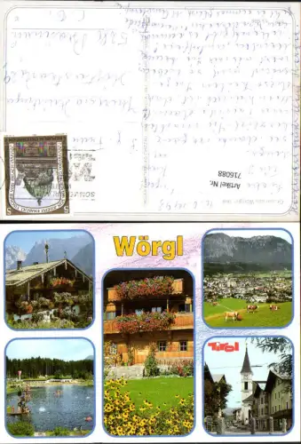 716088 Mehrbild AK Wörgl Tirol Dorfpartie Kirche Badesee Rinder Kühe