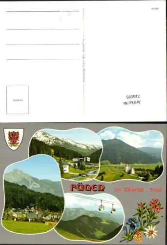 716095 Mehrbild AK Fügen im Zillertal Kirche Seilbahn Gondel Alpenflora