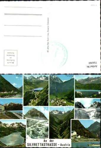 716260 Mehrbild AK Silvrettastrasse Partenen Galtür Stausee pub Risch-Lau F 24351