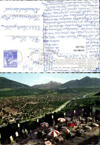 716264 Foto AK Innsbruck Hungerburg Terrasse mit Stadt u. Serles
