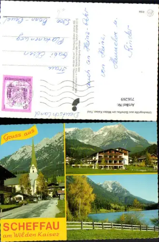 716269 Scheffau am Wilden Kaiser Ortsmotiv mit Kirche Hotel