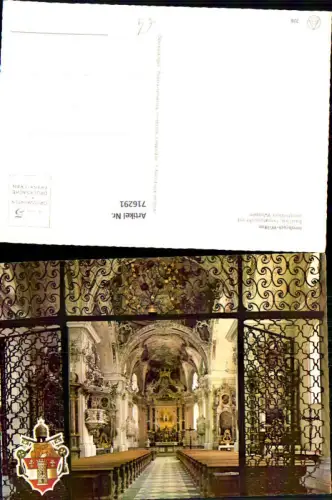 716291 Foto AK Innsbruck Wilten Basilika Inneres mit Päpstliches Wappen