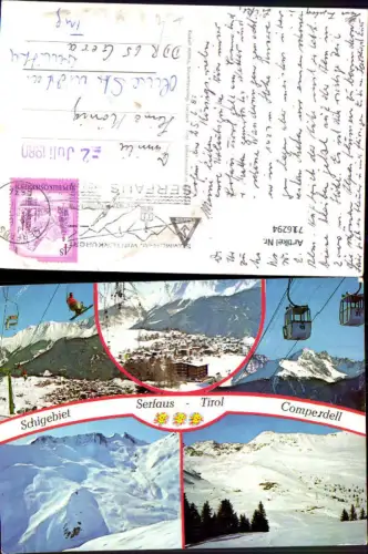 716294 Mehrbild AK Serfaus Comperdell Seilbahn Gondel Sessellift Wintersport