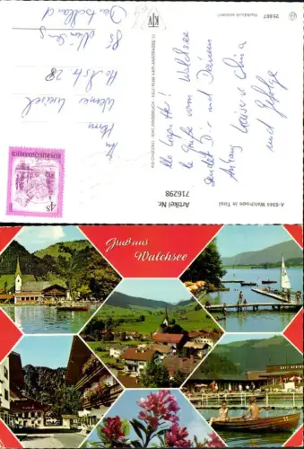 716298 Mehrbild AK Walchsee in Tirol Kirche Ruderboot Ortsmotiv