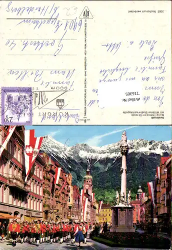 716305 Innsbruck Maria-Theresien-Strasse mit Wiltener Stadtmusikkapelle Tracht Musik