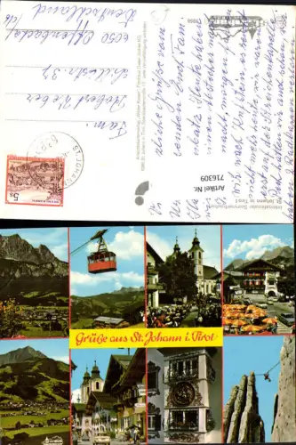 716309 Mehrbild AK St Johann in Tirol Ortsmotiv Seilbahn Gondel Klettern