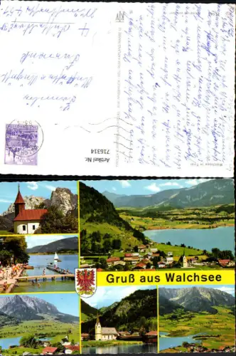 716314 Mehrbild AK Walchsee in Tirol Antoniuskapelle Badesteg Kirche Luftbild