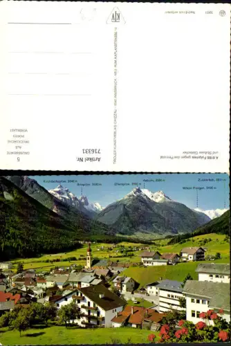 716331 Fulpmes geg. Pinnistal u. Stubaier Gletscher Gipfelkarte Kirche