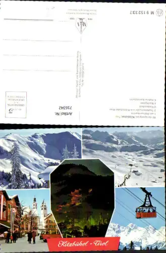 716342 Mehrbild AK Kitzbühel Ortsmotiv VW Bus Seilbahn Gondel Wintersport