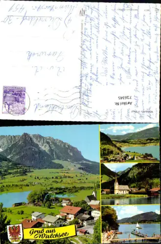 716345 Mehrbild AK Walchsee in Tirol Kirche Badesteg Luftbild