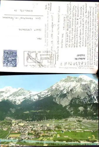 716347 Foto AK Telfs in Tirol geg. Hochwand u. Hohe Munde Totale
