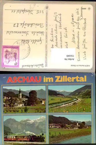 716349 Mehrbild AK Aschau im Zillertal Kirche Zillertalbahn Eisenbahn Dampflok