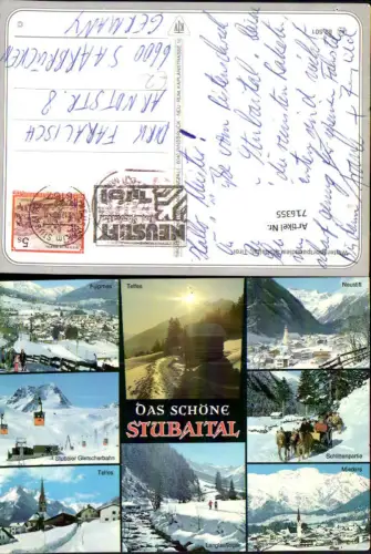 716355 Mehrbild AK Stubaital Fulpmes Neustift Telfes Mieders Schlittenpartie Gletscherbahn Wintersport