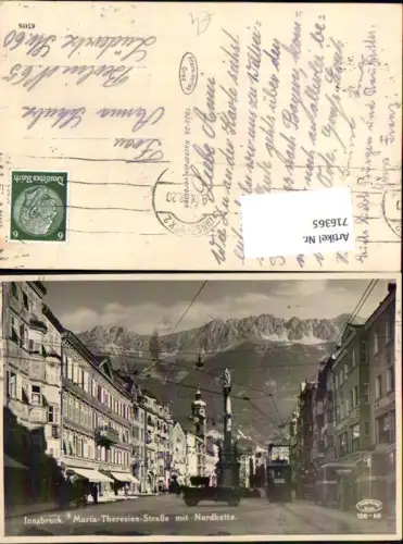 716365 Innsbruck Maria-Theresien-Straße mit Nordkette Annasäule Straßenbahn