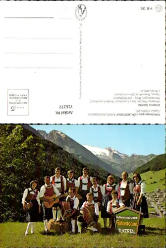 716372 Lanersbach Hintertux Madseit Juns Tuxertal Volkstanzgruppe Höllnstoana Tracht Musik
