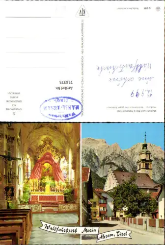 716375 Mehrbild AK Maria Absam in Tirol Ortsmotiv geg. Bettelwurf Kirche Inneres