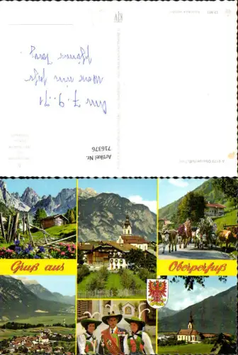 716376 Mehrbild AK Oberperfuß Tirol Almabtrieb Tracht Luftbild Kirche