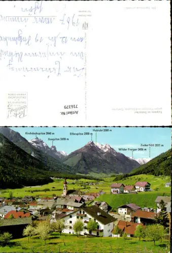 716379 Fulpmes im Stubaital geg. Pinnistal u. Stubaier Gletscher Gipfelkarte