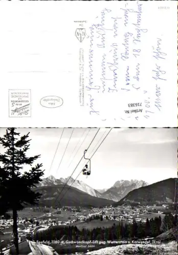 716383 Foto AK Seefeld in Tirol Gschwandkopf-Lift geg. Wetterstein u. Karwendel