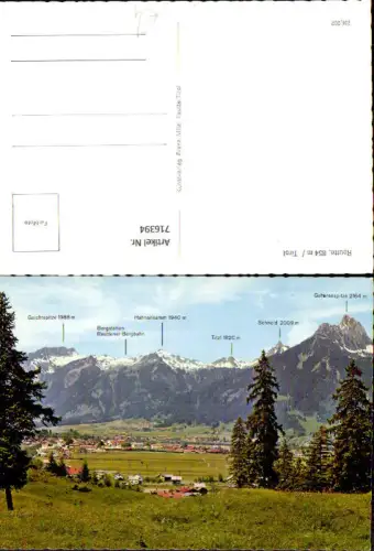 716394 Farbfoto Foto AK Reutte Tirol Gipfelkarte