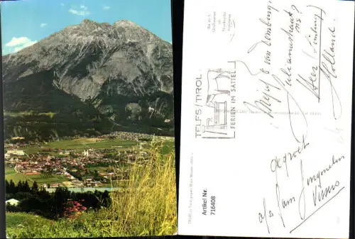 716408 Foto AK Telfs in Tirol geg. Hohe Munde