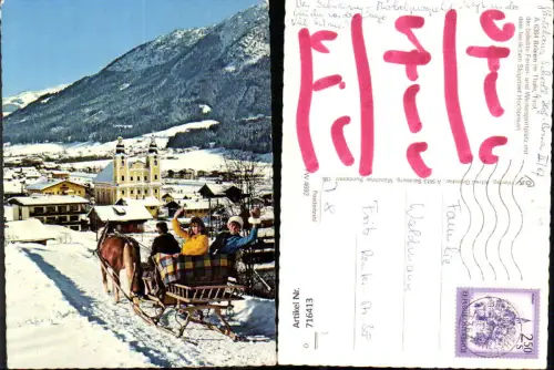 716413 Brixen im Thale Pferdeschlitten Ansicht im Winter