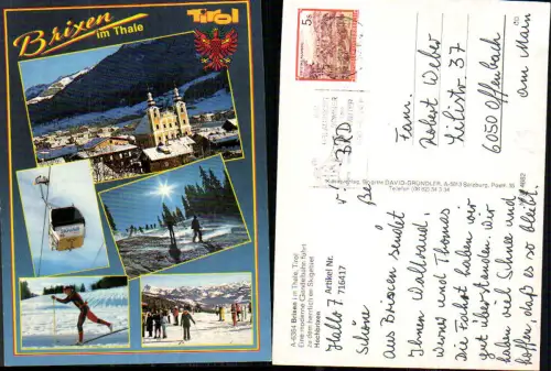 716417 Mehrbild AK Brixen im Thale Hochbrixen Gondel Seilbahn Wintersport