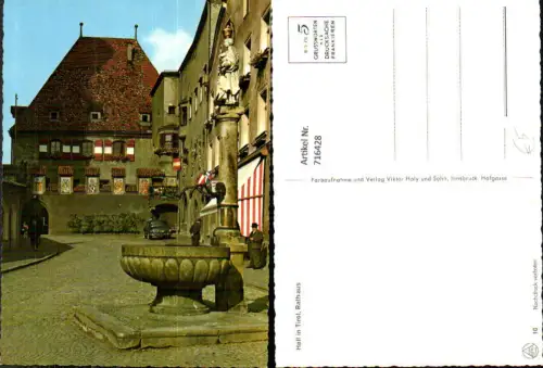 716428 Hall in Tirol Rathaus Brunnen Auto