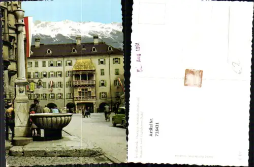 716431 Foto AK Innsbruck Herzog-Friedrich-Straße mit Brunnen u. Goldenem Dachl