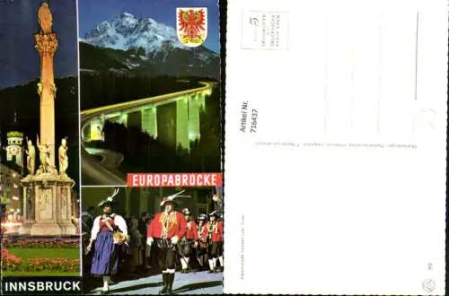 716437 Mehrbild AK Innsbruck Annasäule Europabrücke Tracht Musikkapelle