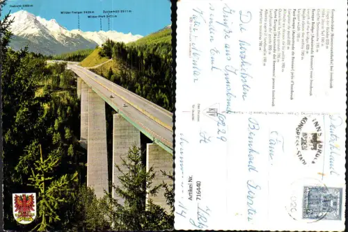 716440 Europabrücke Brennerautobahn b. Innsbruck Blick auf Habicht Zuckerhütl
