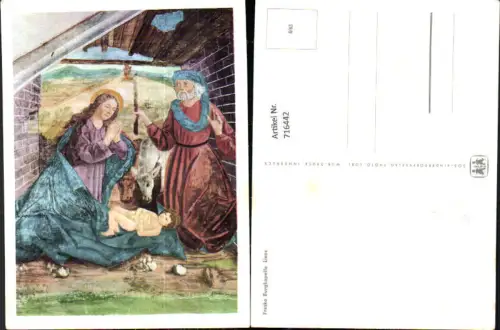 716442 Lienz Fresko Burgkapelle Religion Jesuskind mit Maria u. Josef pub SOS Kinderdorf 8/63