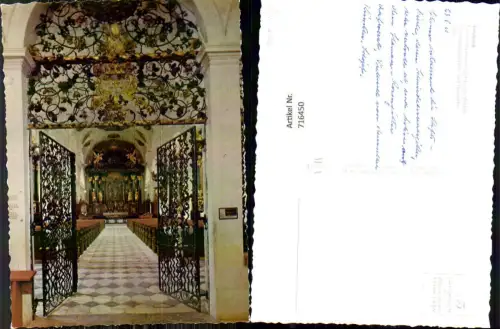 716450 Foto AK Innsbruck Stiftskirche Wilten Schmiedeeisengitter u. Hochaltar Inneres