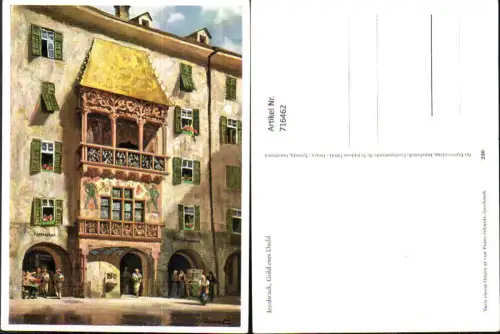 716462 Künstler AK Franz Schwetz Innsbruck Goldenes Dachl