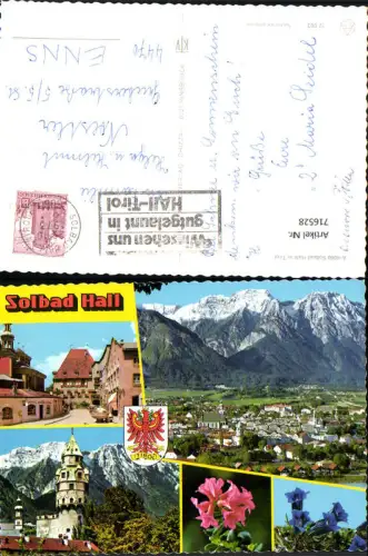 716528 Mehrbild AK Hall in Tirol Münzerturm Ortsansicht Alpenflora