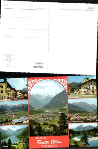716535 Mehrbild AK Reutte Straßenpartie Dürrenberger Alpe Plansee Urisee Breitenwang