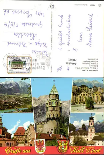 716542 Mehrbild AK Hall in Tirol Münzturm Stadtplatz Karlskirche Blick auf Bettelwurf