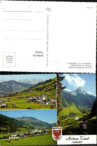 716550 Mehrbild AK Aschau Tirol Laabalm Blick geg. Gr. Rettenstein Wildem Kaiser u. Harlesanger