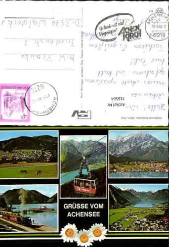 716564 Mehrbild AK Achensee Achenkirch Rofanbahn Seilbahn Gondel Achenseebahn Schiff Dampfer