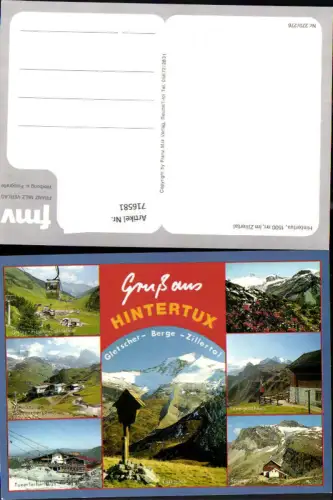 716581 Mehrbild AK Hintertux im Zillertal Gletscherbahn Seilbahn Tuxerjoch Wegkreuz Tuxerjochhaus
