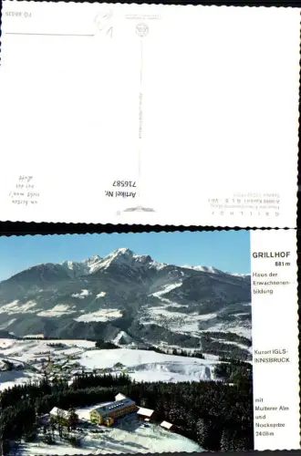 716587 Fliegeraufnahme Igls Innsbruck Grillhof im Winter pub Alpine Luftbild FÖ 60039