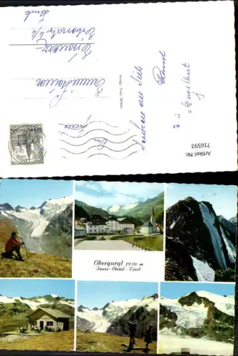 716592 Mehrbild AK Obergurgl Inner-Ötztal Tirol Wandern Berghütte Ortsmotiv Kirche