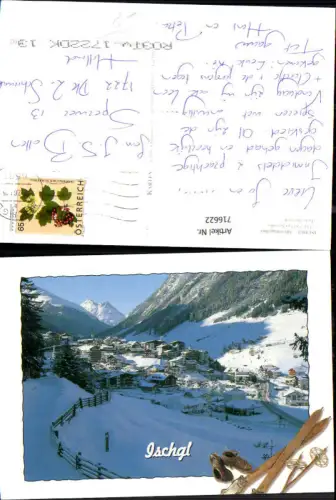 716622 Ischgl Winteransicht Alte Ski u. Bindung