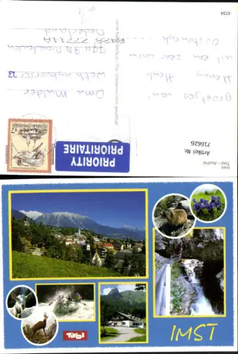 716626 Mehrbild AK Imst Rafting Murmeltier Gemse Enzian