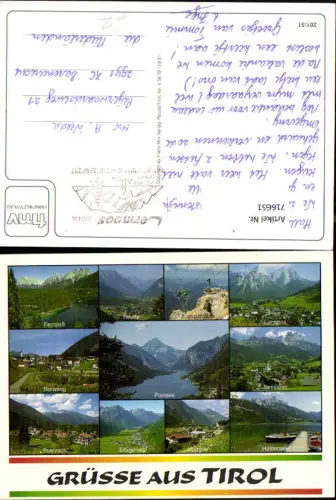 716651 Mehrbild AK Tirol Fernpaß Reutte Lermoos Plansee Berwang Tannheim Stanzach Holzgau Haldensee