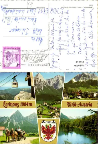716653 Mehrbild AK Lermoos Tirol Pferdekutsche Seilbahn Gondel