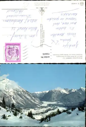 716656 Leutasch Blick v. d. Rauth-Hütte Oberleutasch Kirchlplatzl Gasse Weidach Karwendel Winteransicht