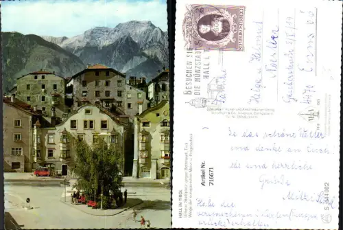 716671 Hall in Tirol Unterer Stadtplatz geg. Bettelwurt VW Bus